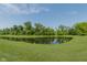 A scenic backyard featuring a pond and mature trees at 5672 High Timber Ln, Indianapolis, IN 46235