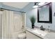 Clean bathroom featuring a shower, vanity and mirror providing a refreshing and functional space at 6298 Briargate Dr, Zionsville, IN 46077