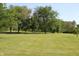 Open green space with mature trees and paved walking paths at 6298 Briargate Dr, Zionsville, IN 46077