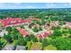Beautiful aerial view showcasing a residential community with green landscape, well-maintained lawns, and cozy homes at 6402 Friendship Cir, Indianapolis, IN 46268