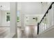 Open-concept living room with hardwood floors and lots of natural light from large windows at 8835 Harrison Pkwy, Fishers, IN 46038