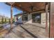 Covered back patio with recessed lighting and fan, featuring stained wood columns and a stained concrete floor at 886 J Mccool Way, Greenwood, IN 46142