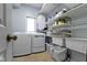 Functional laundry room with appliances, shelving, and storage space to keep your home neat and organized at 111 N 8Th St, Zionsville, IN 46077