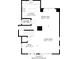 Floor plan displaying the kitchen, living room, dining area, powder room, and entry at 1141 W 35Th St, Indianapolis, IN 46208