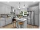 Stylish kitchen featuring stainless steel appliances, center island, and modern backsplash at 1141 W 35Th St, Indianapolis, IN 46208