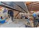 Spacious unfinished basement with exposed beams and concrete floor offers potential for customization at 11995 Gray Eagle Dr, Fishers, IN 46037