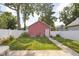 Well-maintained backyard with a detached garage surrounded by white fencing at 2015 N College Ave, Indianapolis, IN 46202