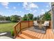 Cozy wooden deck with outdoor furniture and beautiful backyard views at 3679 Woodruff Pl, Bargersville, IN 46106