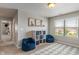 Bedroom with a window view, cube storage, and comfortable bean bag chairs at 3679 Woodruff Pl, Bargersville, IN 46106