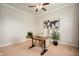 Cozy home office with a wooden desk, neutral carpet, and a serene atmosphere at 3853 Abney Highland Dr, Zionsville, IN 46077