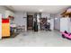 Spacious garage interior with ample storage and utility features, showcasing functional design at 40 S Restin Rd, Greenwood, IN 46142