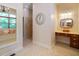 Bathroom view including shower, window seat with pillows, and a vanity at 5720 Hickory Hollow Dr, Plainfield, IN 46168