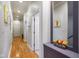 Hallway with hardwood floors, white walls, and recessed lighting at 5720 Hickory Hollow Dr, Plainfield, IN 46168