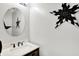 A bathroom features modern fixtures, a vanity, and decorative star accents at 5841 Sable Dr, Indianapolis, IN 46221