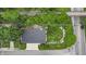 An aerial view of a home featuring a deck, well-maintained lawn, and surrounding greenery in a residential neighborhood at 5903 Birchwood Ave, Indianapolis, IN 46220