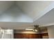 Vaulted ceiling featuring a fan at 6408 W Taylor Rd, Muncie, IN 47304