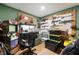 A themed workshop in the finished basement, perfect for hobbies at 6420 Colt Ln, Anderson, IN 46013
