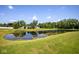 Scenic view of a pond with trees and green grass and the reflections in the water at 7128 Verwood Ct, Plainfield, IN 46168