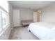 Bedroom featuring neutral walls, with windows and a futon at 9309 Kellner St, Pendleton, IN 46064