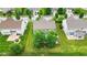 Aerial shot featuring a well-maintained home on a large lot surrounded by lush greenery at 12997 Bartlett Dr, Fishers, IN 46037