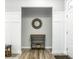 Entryway with a mirror, wooden shelving unit, and a bench at 19009 Beverly Shones Ln, Noblesville, IN 46062