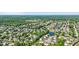 Aerial shot of a suburban neighborhood with tree-lined streets, ponds, and well-maintained homes at 2096 Whitetail Ct, Avon, IN 46123