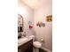Charming powder room boasting a vintage-inspired design and stylish fixtures at 2245 Meadow Crk, Avon, IN 46123