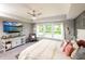 Tranquil main bedroom with a scenic view, decorative accents, and a ceiling fan at 2245 Meadow Crk, Avon, IN 46123