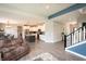 Spacious open floorplan connecting the kitchen, dining area, and living space at 2245 Meadow Crk, Avon, IN 46123