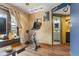 Home office with a view of a bathroom, and equipped with exercise equipment at 2303 Alexandria Dr, Greenfield, IN 46140