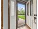 Bright entryway showcasing decorative glass doors and a view of the front yard at 2303 Alexandria Dr, Greenfield, IN 46140