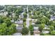 An aerial view of a neighborhood with tree-lined streets and well-spaced homes at 4129 Cornelius Ave, Indianapolis, IN 46208