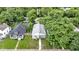 An aerial view of a well-kept home with a fenced yard and mature trees at 4129 Cornelius Ave, Indianapolis, IN 46208