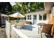 Deck with seating and dining area provides space for backyard entertainment at 431 N Bauman St, Indianapolis, IN 46214