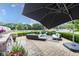 Inviting outdoor patio with stylish seating area, complete with a large umbrella and decorative accents at 501 Fletcher Ave # A, Indianapolis, IN 46203