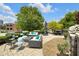 Serene outdoor patio area with comfortable seating and lush greenery at 501 Fletcher Ave # A, Indianapolis, IN 46203