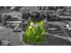 Aerial view of the property with lot lines, showcasing well-manicured lawns and mature trees at 5850 E 54Th Pl, Indianapolis, IN 46226