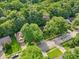 Neighborhood aerial view showcasing lush greenery, well-maintained homes, and tree-lined streets at 5935 Oakforge Ln, Indianapolis, IN 46254