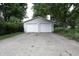 Exterior shot of a two-car garage, offering ample parking and storage space at 633 N East St, Greenfield, IN 46140