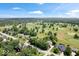 Expansive aerial view of a golf course neighborhood, featuring well-manicured lawns and mature landscaping for scenic views at 7250 Royal Oakland Dr, Indianapolis, IN 46236