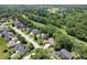 Neighborhood aerial featuring lush green landscaping, mature trees, well-maintained lawns, and access to golf course at 7250 Royal Oakland Dr, Indianapolis, IN 46236