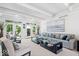 Bright living room with recessed lighting, coffered ceilings, and French doors to the patio at 7250 Royal Oakland Dr, Indianapolis, IN 46236