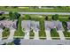 An aerial view shows a well-maintained property with a green lawn, driveway, and mature trees, showcasing its curb appeal at 785 Cottage Ln, Greenwood, IN 46143