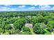 Aerial view of homes surrounded by a dense, green forest canopy at 9690 Irishmans Run Ln, Zionsville, IN 46077