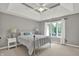 Bright bedroom with a metal bed frame and a large window, offering a serene retreat at 9690 Irishmans Run Ln, Zionsville, IN 46077