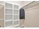 Walk-in closet with custom built-in shelving and ample storage space at 9690 Irishmans Run Ln, Zionsville, IN 46077