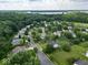 An aerial view of this tranquil neighborhood shows lush green spaces, mature trees, and a glistening lake at 1119 Albemarle Cir, Noblesville, IN 46062