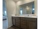 Bathroom featuring a double sink vanity with modern fixtures and ample counter space at 1256 Little Rodeo Pl, Greenwood, IN 46143