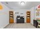 Finished basement with bookshelves and carpeted floor creating a flexible living space at 1260 Easton Point Dr, Greenwood, IN 46142