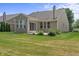 Well-maintained backyard with grassy lawn and beige exterior, ideal for relaxation and outdoor gatherings at 13172 Duval Dr, Fishers, IN 46037
